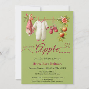 Zoete Kleine Appel Baby Shower   Herfst Rustieke B Kaart