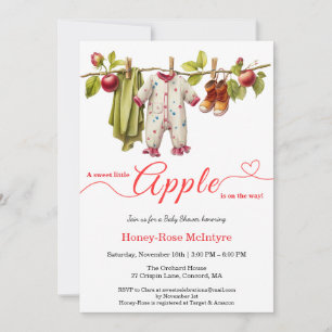 Zoete Kleine Appel Baby Shower Herfst Rustieke B Kaart