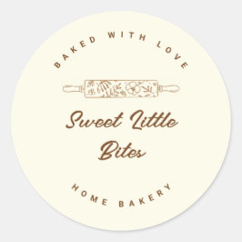 Zoete Kleine Beetjes Bakkerij Bedrijf Gebakken met Ronde Sticker