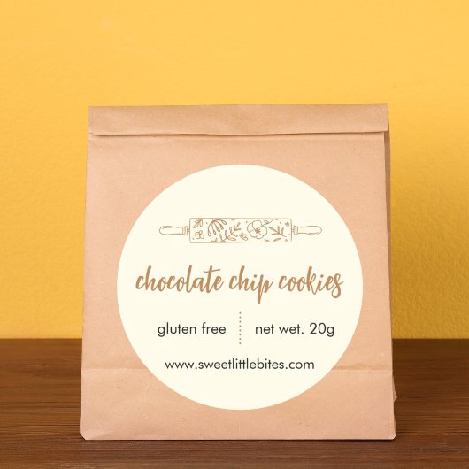 Zoete Kleine Beetjes Bakkerij Chocolade Koekjes Ronde Sticker