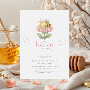 Zoete Kleine Bij Komt Er Aan Bij Baby Shower Kaart