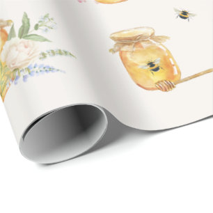 Zoete Kleine Bijenmoeder Baby Shower  Cadeaupapier