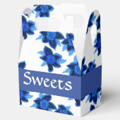 Zoete kleine blauwe doos met bloemen bedankdoosjes (Geopend)