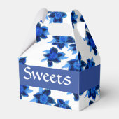 Zoete kleine blauwe doos met bloemen bedankdoosjes (Voorkant Zijde)