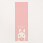 Zoete kleine bunny & bloemen Aangepaste naam Roze Yogamat (Voorkant)