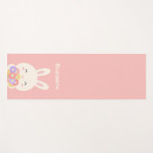 Zoete kleine bunny & bloemen Aangepaste naam Roze Yogamat (Voorkant (horizontaal))