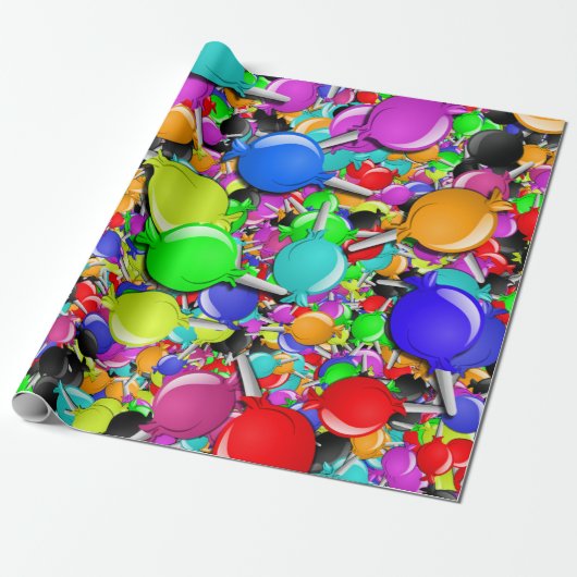 Zoete Kleine Candystickers Cadeaupapier (Uitgerold)
