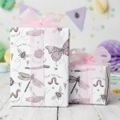 Zoete kleine Critter Delicate Blush Roze & Wit Cadeaupapier