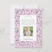 Zoete Kleine Eén Candy Thema 1e Verjaardag Bedankkaart (Voorkant)