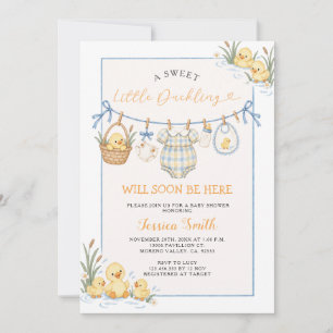 Zoete Kleine Eend Baby Shower Uitnodiging