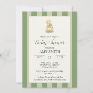 Zoete Kleine Eendje Salie Groene Baby Shower Kaart