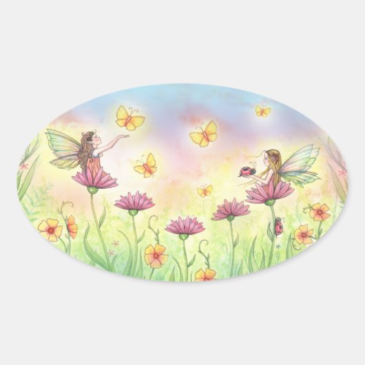 Zoete Kleine Fee Zusters Stickers (Voorkant)