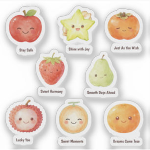 Zoete Kleine Fruit Wensen cute Fruit Sticker