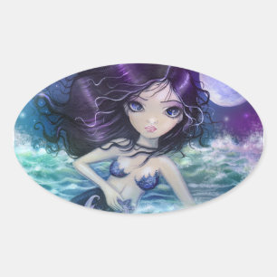 Zoete Kleine Grote Ogen Zeemeermin Stickers