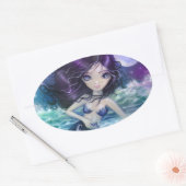 Zoete Kleine Grote Ogen Zeemeermin Stickers (Envelop)