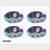 Zoete Kleine Grote Ogen Zeemeermin Stickers (Vel)
