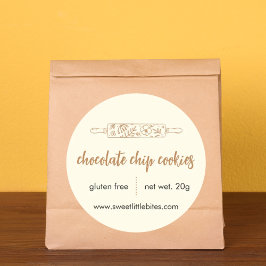 Zoete kleine hapjes bakkerij chocoladekoekjes ronde sticker