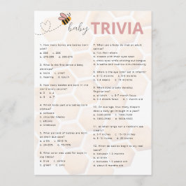 Zoete Kleine Honing Baby Shower Baby Trivia Notitiekaartje