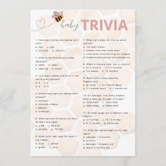 Zoete Kleine Honing Baby Shower Baby Trivia Notitiekaartje