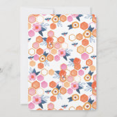 Zoete kleine honing onderweg | Zwarte Floral Kaart (Achterkant)