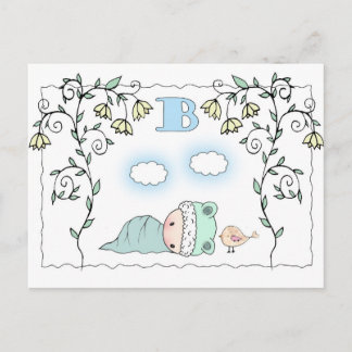 Zoete kleine jongen baby shower uitnodigingskaartj uitnodiging briefkaart