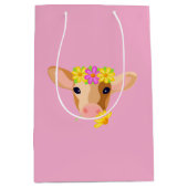 Zoete kleine kalf op roze achtergrond cadeautas (Voorkant)