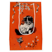 zoete kleine kitten en kikker medium cadeauzakje (Achterkant)