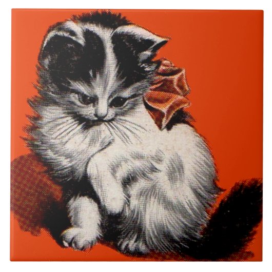 zoete kleine kitten tegeltje (Voorkant)