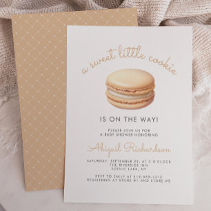 Zoete Kleine Koek Macaron Neutrale Baby Shower Kaart