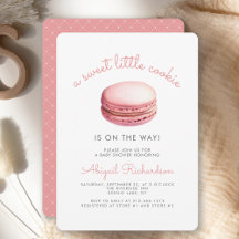 Zoete Kleine Koek Macaron Roze Meisje Baby Shower