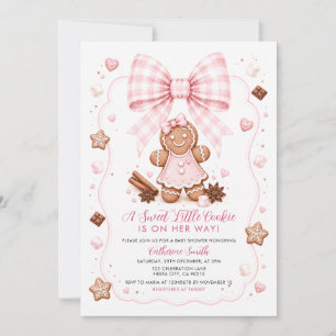 Zoete Kleine Koek Roze Gemberkoek Baby Shower Kaart