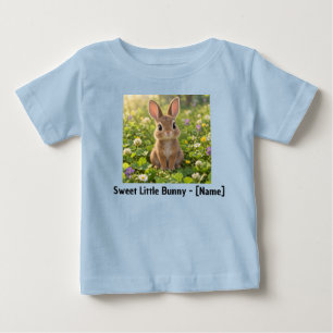 Zoete Kleine Konijn Aangepaste Naam Baby T-Shirt