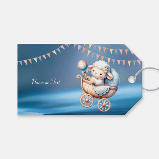 Zoete Kleine Lamp Blauwe Lucht Lieflijk Schoon Cadeaulabel (Voorkant (Horizontaal))