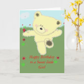 Zoete kleine meid kaart (Gele Bloem)