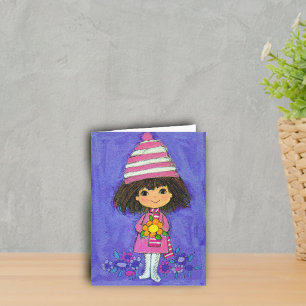 Zoete Kleine Meis Met Margriet Verjaardagskaart Kaart