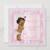 Zoete kleine meisje baby shower parels kant etnisc kaart (Voorkant)