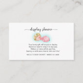 Zoete Kleine Meisje Display Shower Informatiekaartje (Voorkant)