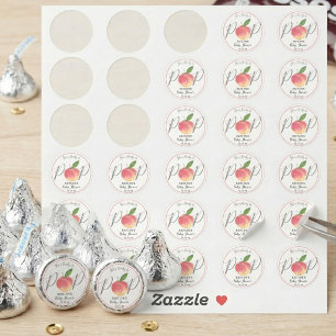 Zoete Kleine Perzik Baby Shower 2" Rond Sticker