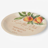 Zoete kleine perzik baby shower bedrukte sjabloon papieren bordje (Gekanteld)