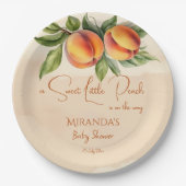 Zoete kleine perzik baby shower bedrukte sjabloon papieren bordje (Voorkant)