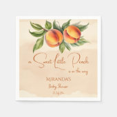 Zoete kleine perzik baby shower bedrukte sjabloon servet (Voorkant)
