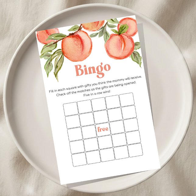Zoete Kleine Perzik Baby Shower Bingo Spel (Creator heeft geüpload)