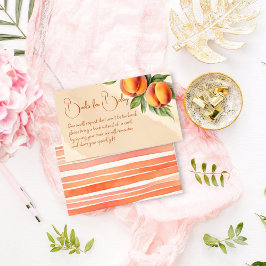 Zoete kleine perzik baby shower boeken aanvraag informatiekaartje