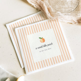 Zoete Kleine Perzik Baby Shower Papier Servet