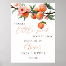 Zoete Kleine Perzik Baby Shower Welkomstbord