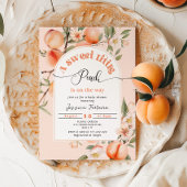 Zoete kleine perzik is op komst baby shower kaart
