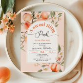 Zoete kleine perzik is op komst baby shower kaart