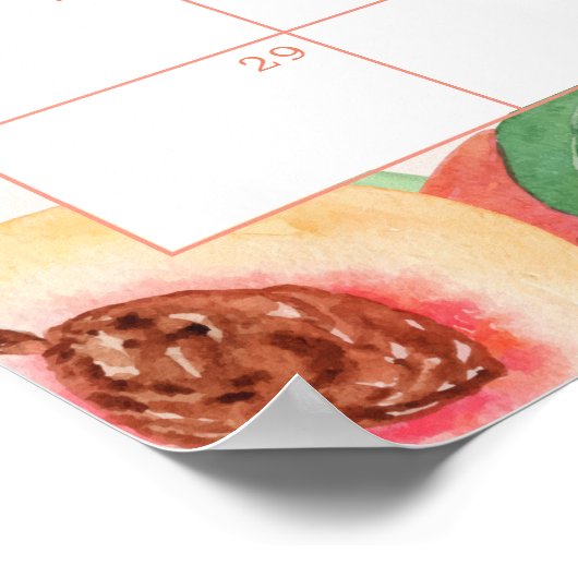 Zoete Kleine Perzik Raad de Verwachte Datum kalend Poster (Hoek)