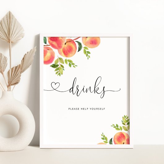 Zoete kleine perzikDrinken helpen je Poster