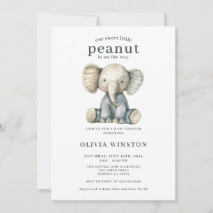 Zoete Kleine Pinda Olifant Baby Shower Kaart